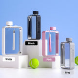 NNEDSZ A5 Flat Water Bottle Portable Travel Mug BPA Free Water Bottle (Grey)