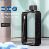 NNEDSZ A5 Flat Water Bottle Portable Travel Mug BPA Free Water Bottle (Grey)