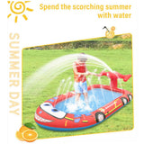 NNEDSZ Inflatable Sprinkler Pool for Kids - Fire Engine