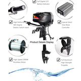 NNEDSZ New HANGKAI 4.0HP Brush-less Electric Boat Motor 48V 1000W Output Fishing Boat Engine