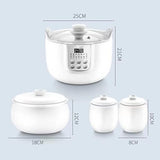 NNEDSZ Joyoung White Porclain Slow Cooker 1.8L with 3 Ceramic Inner Containers