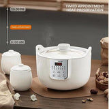 NNEDSZ Joyoung White Porclain Slow Cooker 1.8L with 3 Ceramic Inner Containers