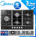NNEDSZ Gas Glass Cooktop 90cm Black