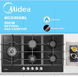 NNEDSZ Gas Glass Cooktop 90cm Black
