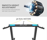 NNEDSZ FORTIA 98W x 98W x 48D Dual-Motor 80kg Load Adjustable Electric Sit to Stand Up Corner Desk - Black/Black Frame