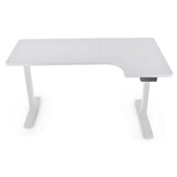 NNEDSZ FORTIA 145W x 60D x 85D Dual-Motor 80kg Load Adjustable Sit-Stand Up R-Hand Sided Corner Desk - White/White Frame