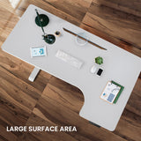 NNEDSZ FORTIA 145W x 60D x 85D Dual-Motor 80kg Load Adjustable Sit-Stand Up R-Hand Sided Corner Desk - White/White Frame