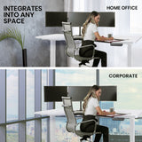 NNEDSZ FORTIA 145W x 60D x 85D Dual-Motor 80kg Load Adjustable Sit-Stand Up R-Hand Sided Corner Desk - White/White Frame