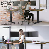 NNEDSZ FORTIA 173W x 173W x 75D 3-Motor 120kg Load Adjustable Electric Sit to Stand Up Corner Desk - Walnut/Black Frame