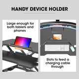 NNEDSZ Fortia Desk Riser 77cm Wide Adjustable Sit to Stand for Dual Monitor, Keyboard, Laptop, Black