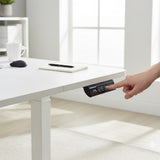 FORTIA Sit To Stand Standing Desk, 120x60cm, 72-118cm Electric Height Adjustable, White