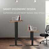 NNEDSZ Fortia Sit To Stand Up Standing Desk, 120x60cm, 72-118cm Electric Height Adjustable, 70kg Rated, Walnut Style/Black Frame