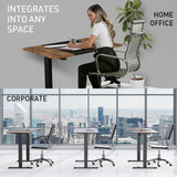 NNEDSZ Fortia Sit To Stand Up Standing Desk, 120x60cm, 72-118cm Electric Height Adjustable, 70kg Rated, Walnut Style/Black Frame