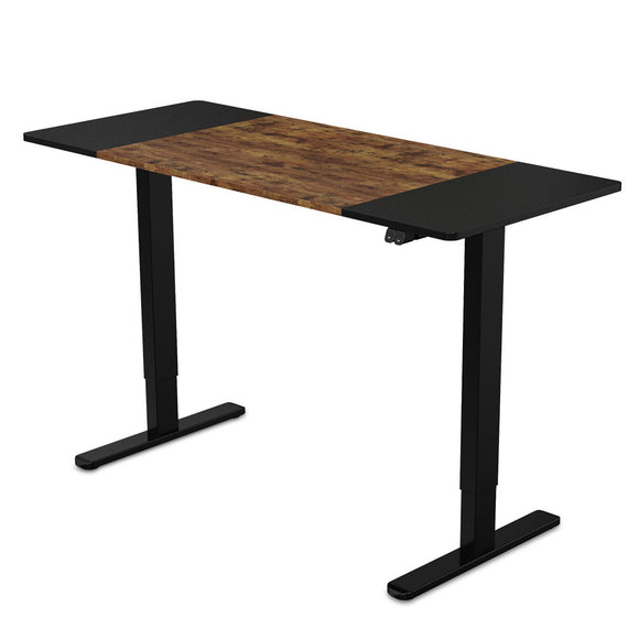 NNEDSZ Fortia Sit To Stand Up Standing Desk, 140x60cm, 72-118cm Electric Height Adjustable, 70kg Rated, Oak Style/Black Frame