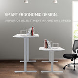 NNEDSZ Fortia Sit To Stand Up Standing Desk, 120x60cm, 72-118cm Electric Height Adjustable, 70kg Rated, White/White Frame