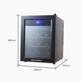 NNEDSZ POLYCOOL 33L 12 Bottle Wine Bar Fridge Countertop Cooler Compressor Mirrored Glass Door, Black