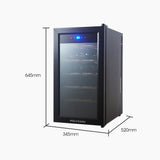 NNEDSZ POLYCOOL 47L 18 Bottle Wine Bar Fridge Countertop Cooler Compressor Mirrored Glass Door, Black