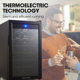 NNEDSZ POLYCOOL 72L 28 Bottle Wine Bar Fridge Countertop Cooler Compressor Mirrored Glass Door, Black