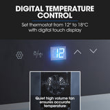NNEDSZ POLYCOOL 72L 28 Bottle Wine Bar Fridge Countertop Cooler Compressor Mirrored Glass Door, Black