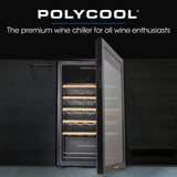 NNEDSZ POLYCOOL 95L 34 Bottle Wine Bar Fridge Underbench Cooler Compressor Glass Door, Black