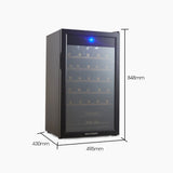 NNEDSZ POLYCOOL 95L 34 Bottle Wine Bar Fridge Underbench Cooler Compressor Glass Door, Black