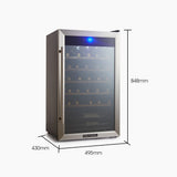 NNEDSZ POLYCOOL 34 Bottle Wine Bar Fridge, Under Bench, Glass Door w/ Stainless Steel Frame, Sliding Shelves, Silver