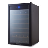 NNEDSZ POLYCOOL 128L 51 Bottle Wine Bar Fridge Underbench Cooler Compressor Glass Door, Black