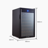 NNEDSZ POLYCOOL 128L 51 Bottle Wine Bar Fridge Underbench Cooler Compressor Glass Door, Black