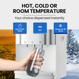 NNEDSZ PolyCool Compressor Benchtop Water Cooler Dispenser, Instant Hot & Cold, White