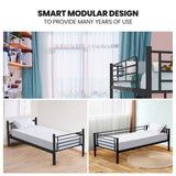 NNEDSZ Kingston Slumber 2in1 King Single Metal Bunk Bed Frame, with Modular Design, Dark Matte Grey