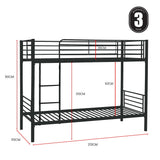 NNEDSZ Kingston Slumber 2in1 King Single Metal Bunk Bed Frame, with Modular Design, Dark Matte Grey