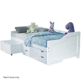 NNEDSZ Kingston Slumber Wooden Single Sofa Bed Frame with Storage Drawers - White