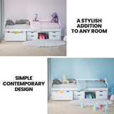 NNEDSZ Kingston Slumber Wooden Single Sofa Bed Frame with Storage Drawers - White