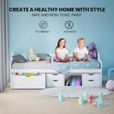 NNEDSZ Kingston Slumber Wooden Single Sofa Bed Frame with Storage Drawers - White
