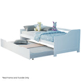 NNEDSZ KINGSTON SLUMBER Wooden Single Sofa Bed Frame with Trundle Underbed - White