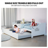NNEDSZ KINGSTON SLUMBER Wooden Single Sofa Bed Frame with Trundle Underbed - White