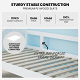 NNEDSZ KINGSTON SLUMBER Wooden Single Sofa Bed Frame with Trundle Underbed - White
