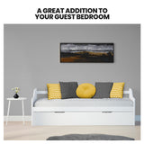 NNEDSZ KINGSTON SLUMBER Wooden Single Sofa Bed Frame with Trundle Underbed - White
