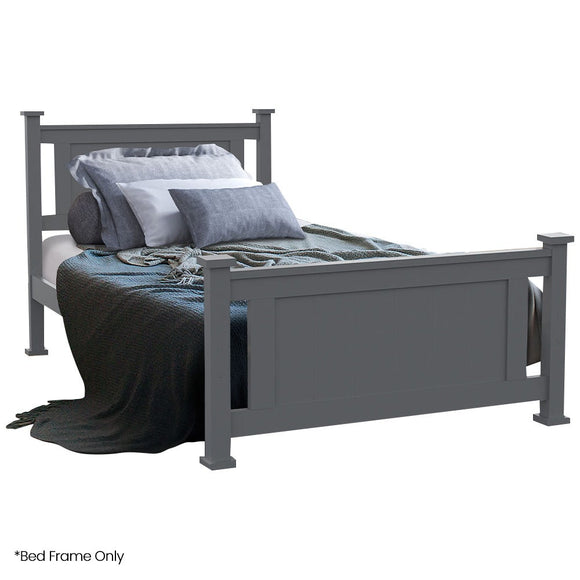 NNEDSZ KINGSTON SLUMBER King Single Wooden Timber Bed Frame, Grey