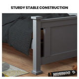 NNEDSZ KINGSTON SLUMBER King Single Wooden Timber Bed Frame, Grey