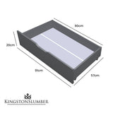 NNEDSZ Kingston Slumber Trundle Storage Under Bunk Bed Drawers, 2 Pieces, Grey