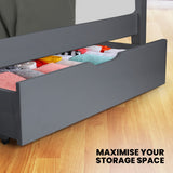 NNEDSZ Kingston Slumber Trundle Storage Under Bunk Bed Drawers, 2 Pieces, Grey
