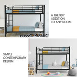 NNEDSZ Kingston Slumber 2in1 Single Metal Bunk Bed Frame, with Modular Design, Dark Matte Grey