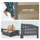NNEDSZ Kingston Slumber Single Bunk Bed Frame Solid Pine Wood Timber, Modular Design, Grey