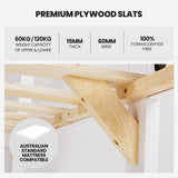 NNEDSZ Kingston Slumber Wooden Kids Bunk Bed Frame, with Modular Design that can convert to 2 Single, White