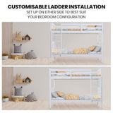NNEDSZ Kingston Slumber Wooden Kids Bunk Bed Frame, with Modular Design that can convert to 2 Single, White