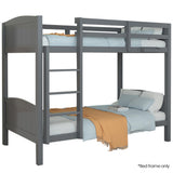 NNEDSZ KINGSTON SLUMBER Single Bunk Bed Frame, Solid Pine 2-in-1 Modular Design Convert to 2 Single Beds, Grey