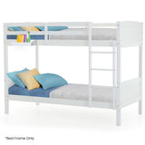 NNEDSZ Kingston Slumber Single Bunk Bed Frame Solid Pine Wood Timber, Modular Design, White