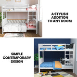 NNEDSZ Kingston Slumber Single Bunk Bed Frame Solid Pine Wood Timber, Modular Design, White