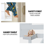 NNEDSZ Kingston Slumber Single Bunk Bed Frame Solid Pine Wood Timber, Modular Design, White